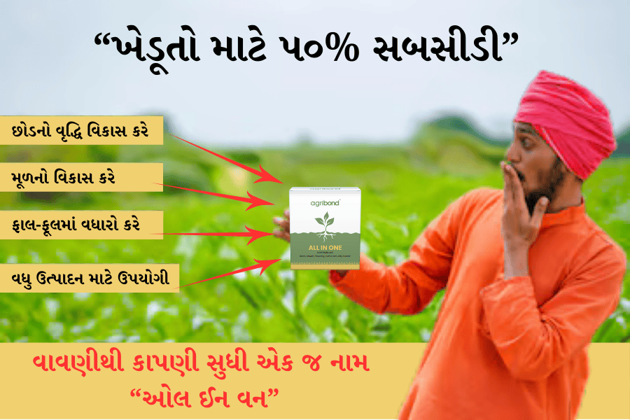 ખેડૂતો માટે ૫૦% સબસીડી - વાવણીથી કાપણી સુધી